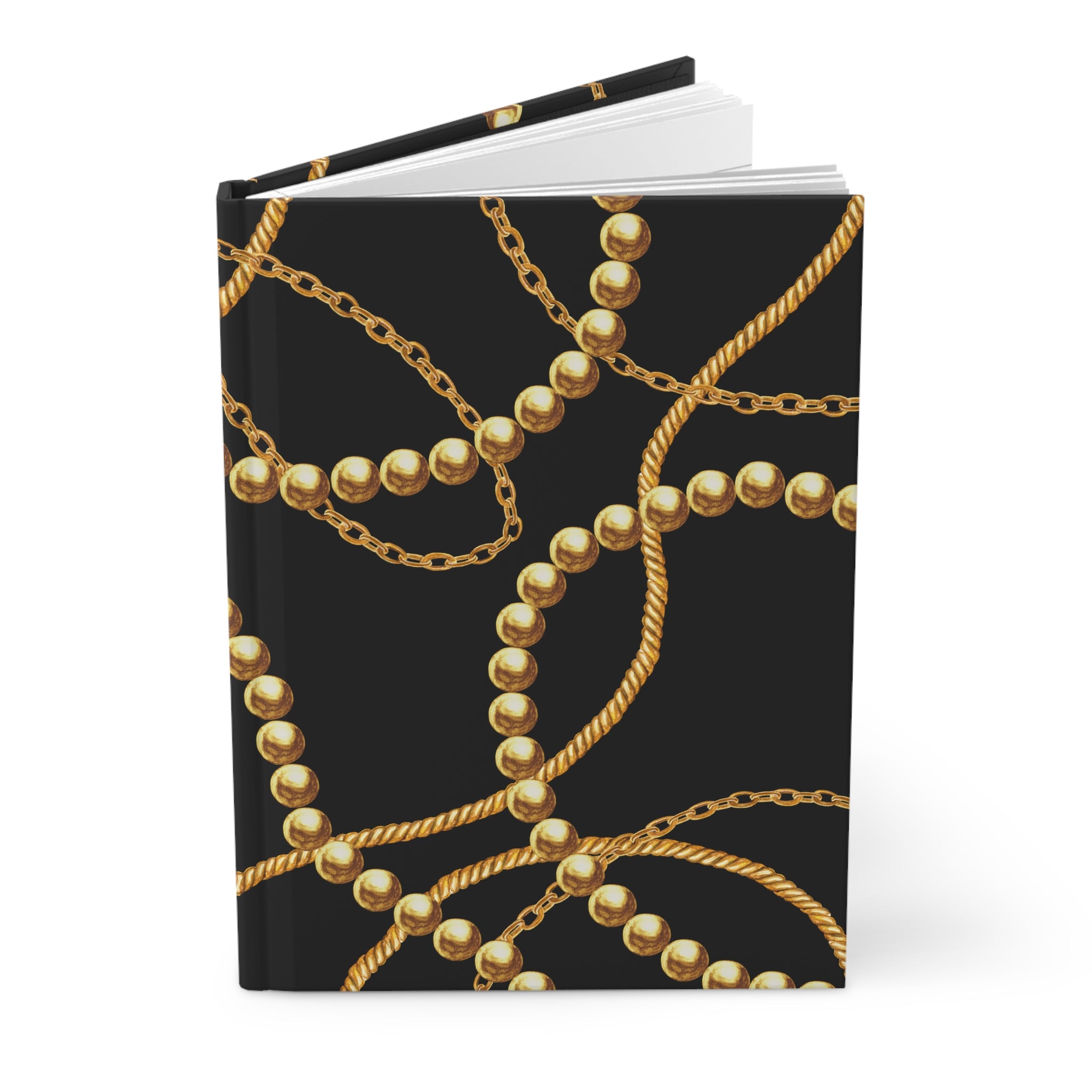Hardcover Journal — Luxe Gold Chain Pattern (Lined) by Printify