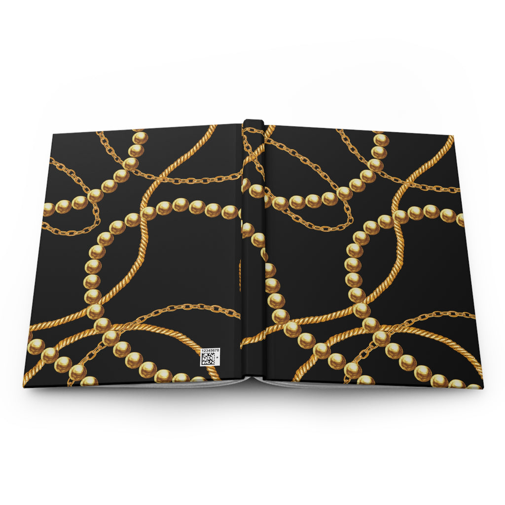 Hardcover Journal — Luxe Gold Chain Pattern (Lined) by Printify