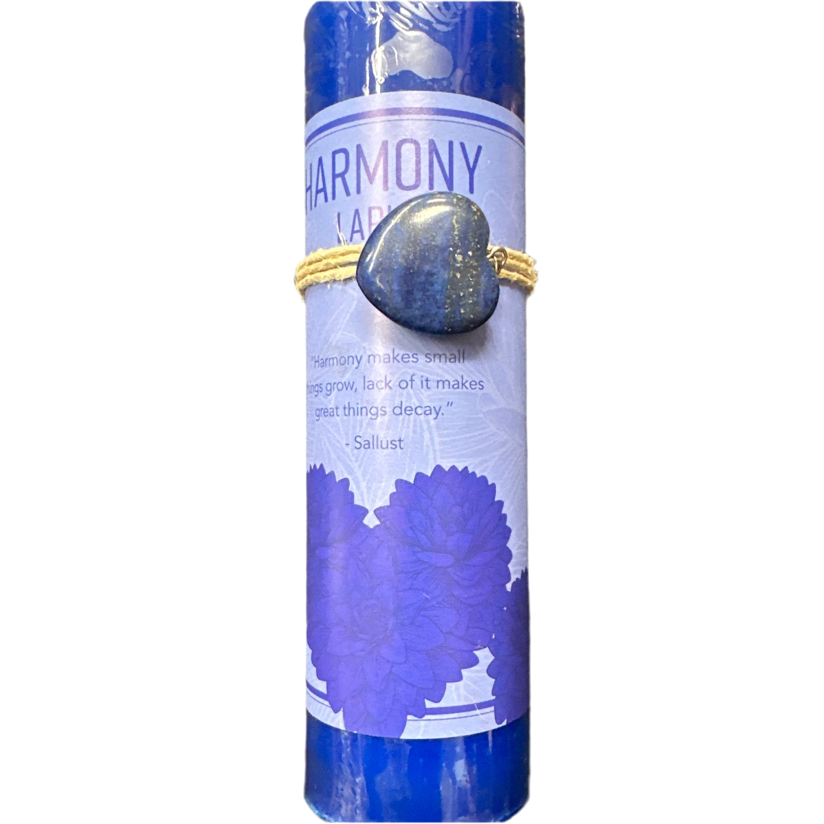 Blue cylindrical container with a heart-shaped object on a white background