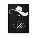 Her Elegant Journal — Black Hardcover Lined Notebook by Printify