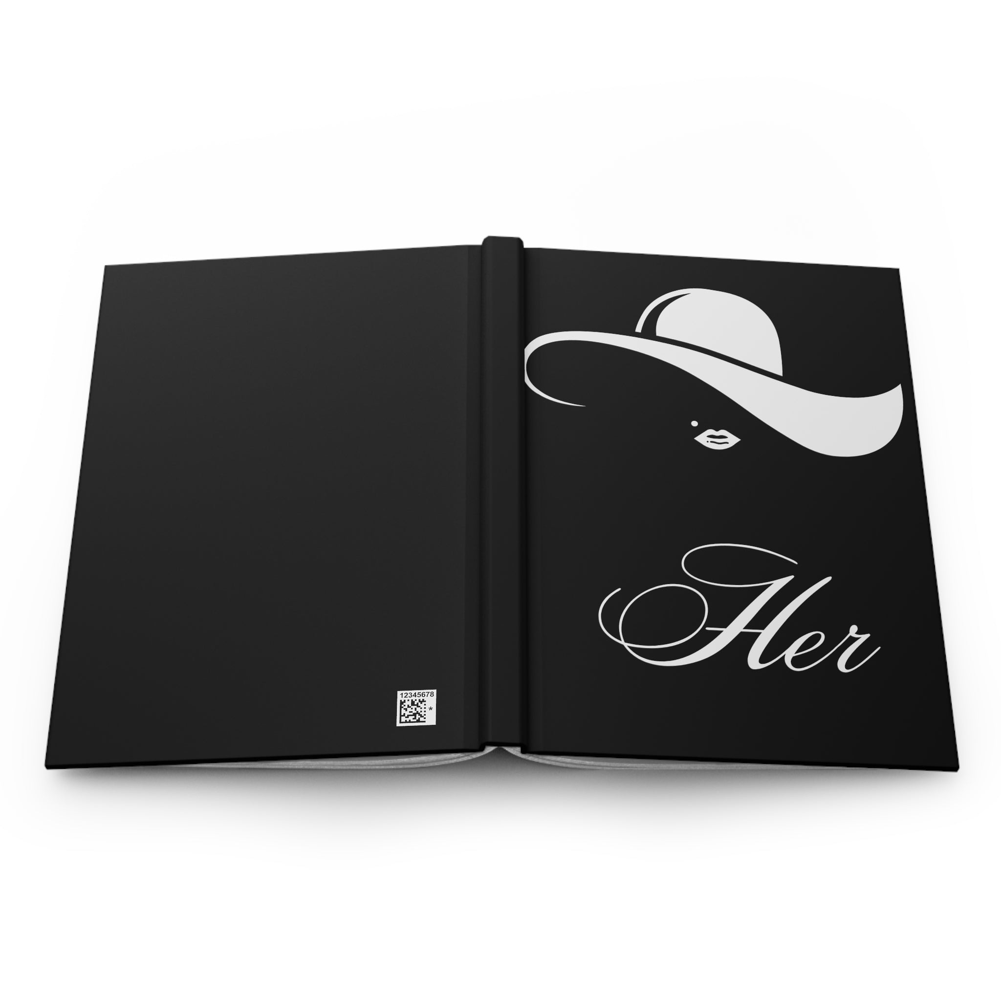 Her Elegant Journal — Black Hardcover Lined Notebook by Printify