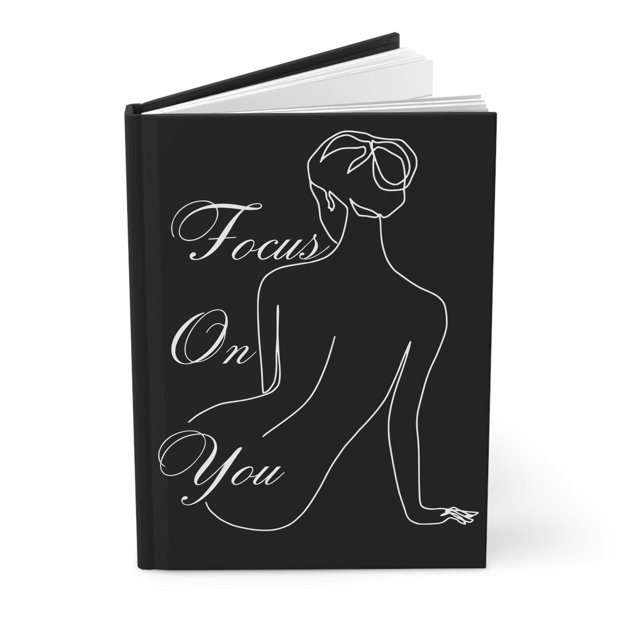 Journal — "Focus On You" Minimal Line Art Hardcover by Printify