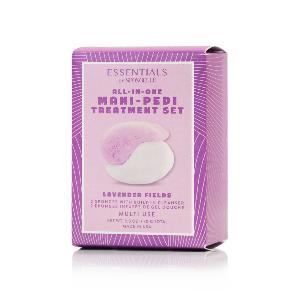Essentials by Supergoop! mani-pedi treatment set packaging on a white background