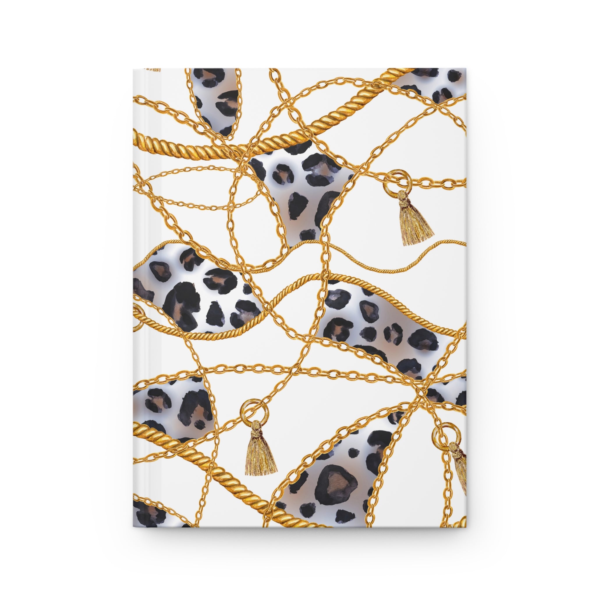 Leopard Chain Hardcover Journal — Lined Matte Notebook for Stylish Notes & Gifts by Printify