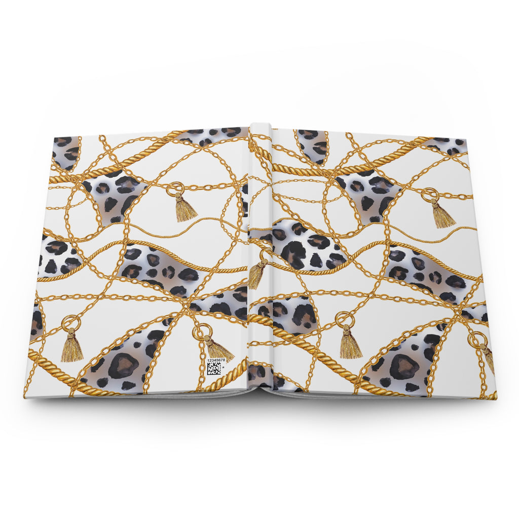 Leopard Chain Hardcover Journal — Lined Matte Notebook for Stylish Notes & Gifts by Printify