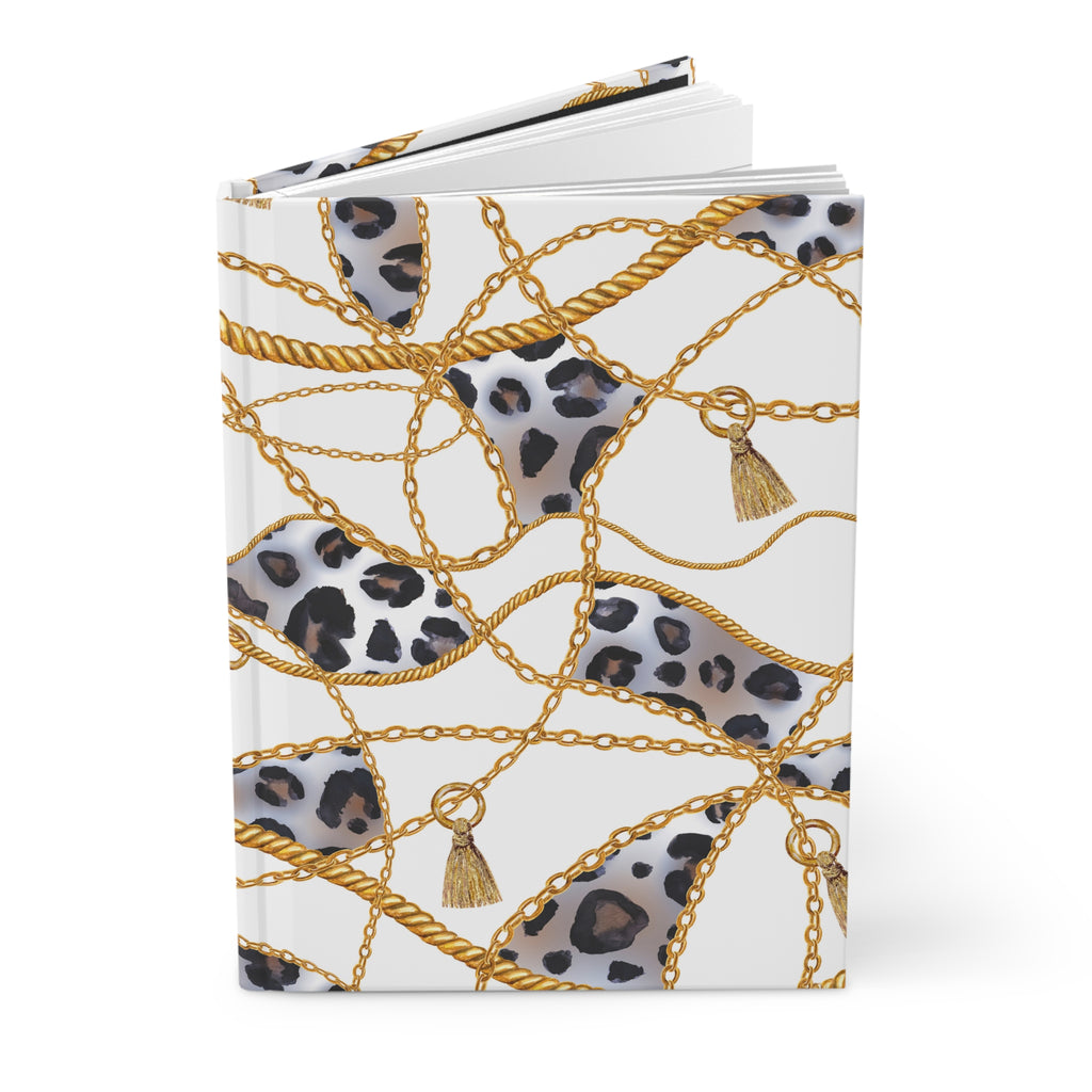 Leopard Chain Hardcover Journal — Lined Matte Notebook for Stylish Notes & Gifts by Printify