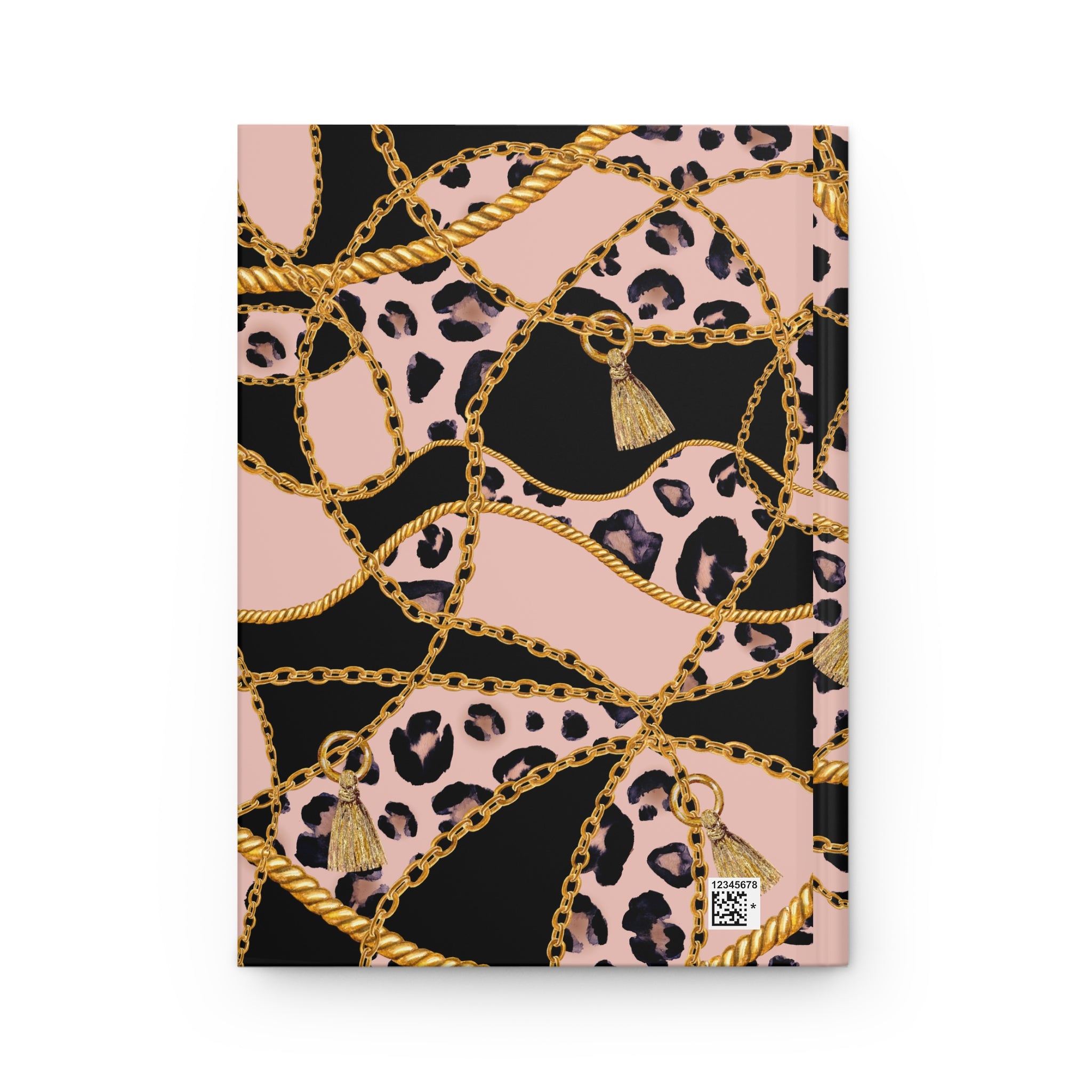 Leopard Chain Hardcover Journal — Pink & Gold Lined Notebook by Printify