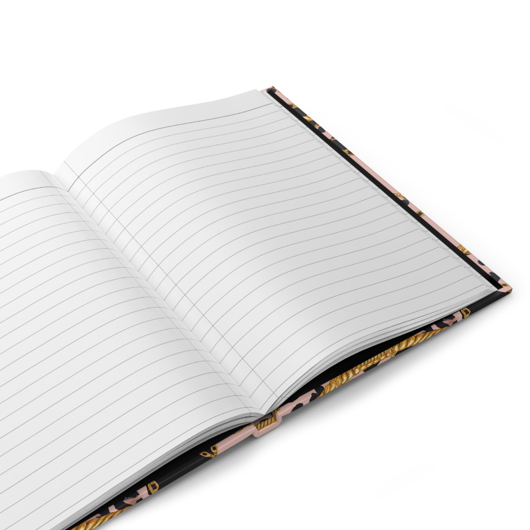 Leopard Chain Hardcover Journal — Pink & Gold Lined Notebook by Printify