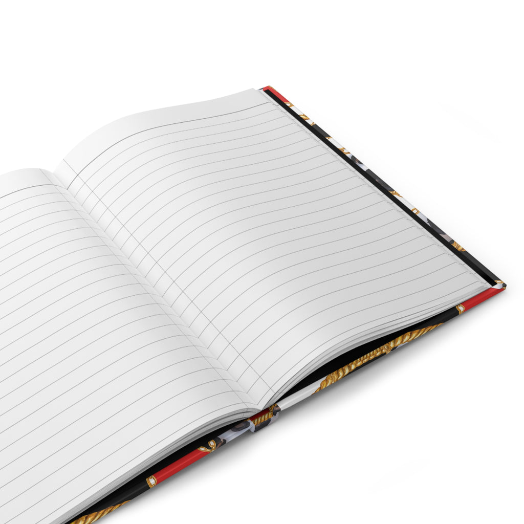 Leopard Chain Patchwork Hardcover Journal — Lined Notebook for Notes & Planning by Printify