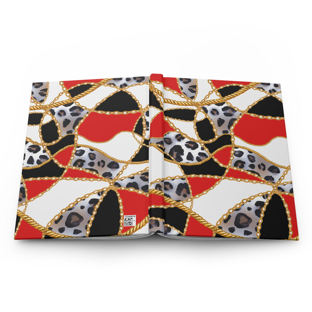 Leopard Chain Patchwork Hardcover Journal — Lined Notebook for Notes & Planning by Printify