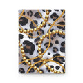 Leopard & Gold Chain Hardcover Journal — Lined Matte Notebook by Printify