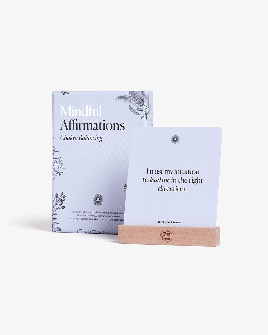 Mindful Affirmations book with a quote card on a white background