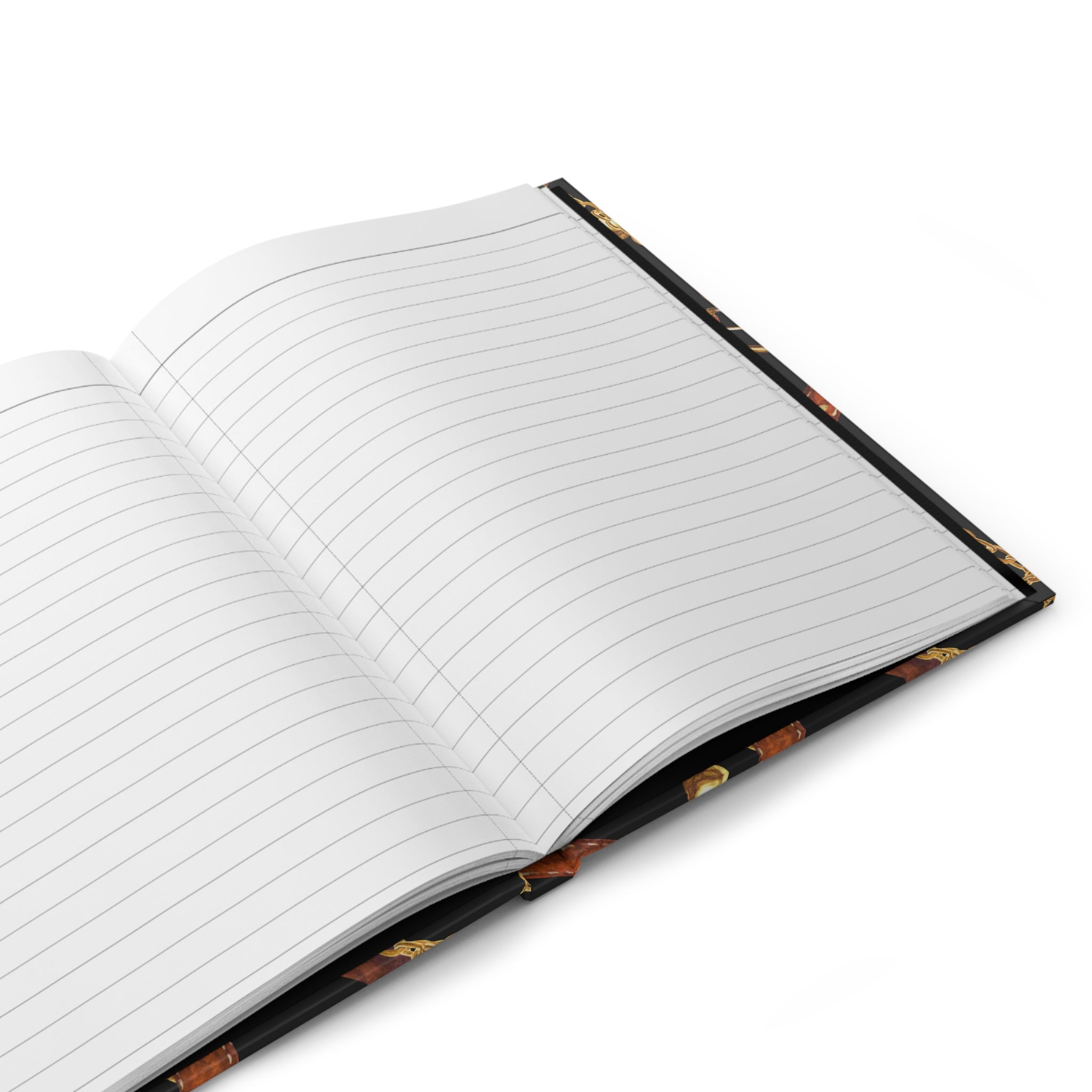 Hardcover Journal — "My Daily Journal" Black & Gold Chain Design (Lined)