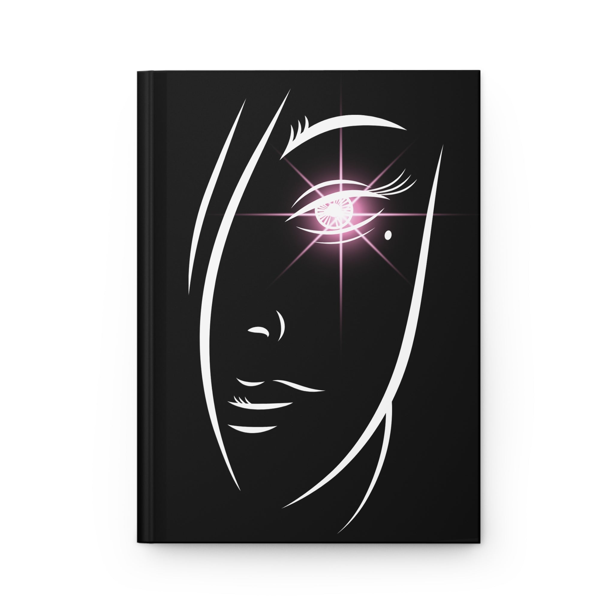 Mystic Gaze Hardcover Journal — Lined Matte Black Notebook by Printify
