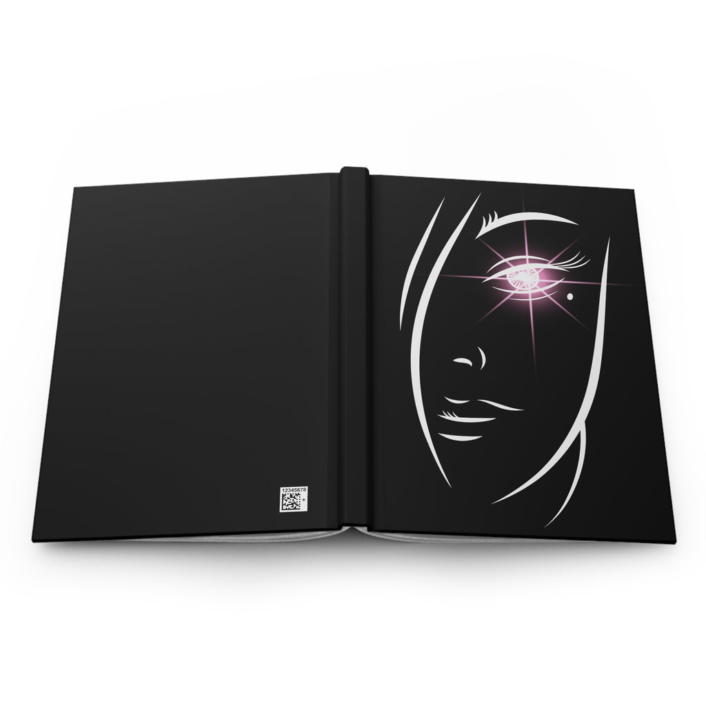 Mystic Gaze Hardcover Journal — Lined Matte Black Notebook by Printify
