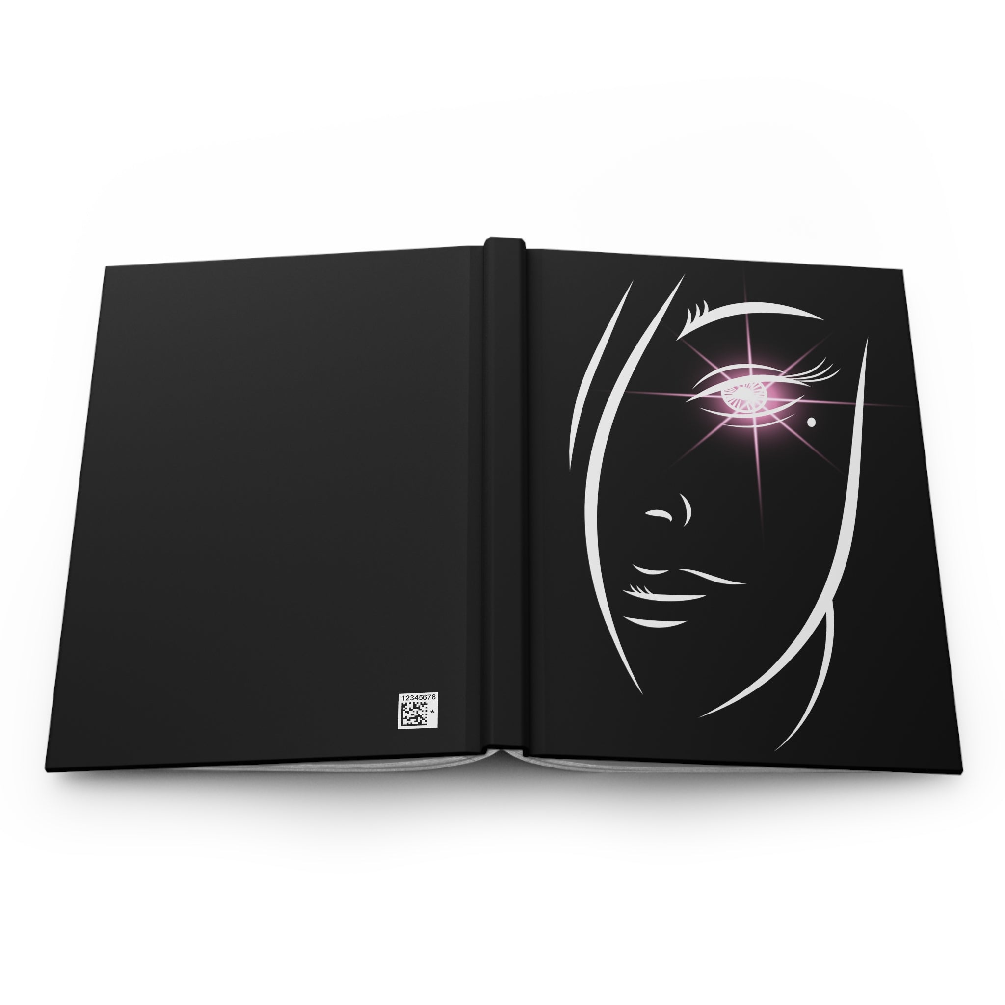 Mystic Gaze Hardcover Journal — Lined Matte Black Notebook by Printify