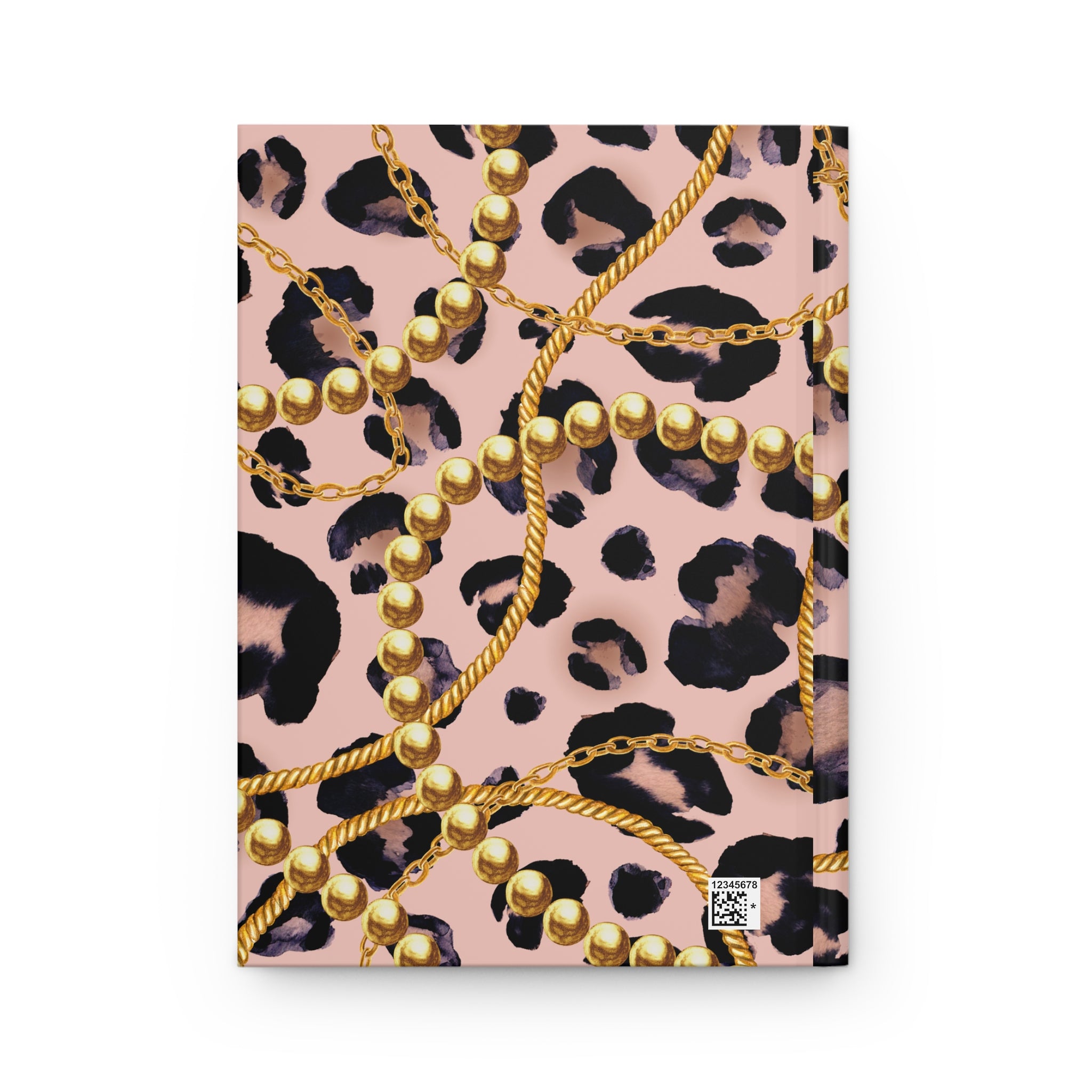 Leopard Chains Hardcover Journal — Pink Animal Print Lined Notebook by Printify