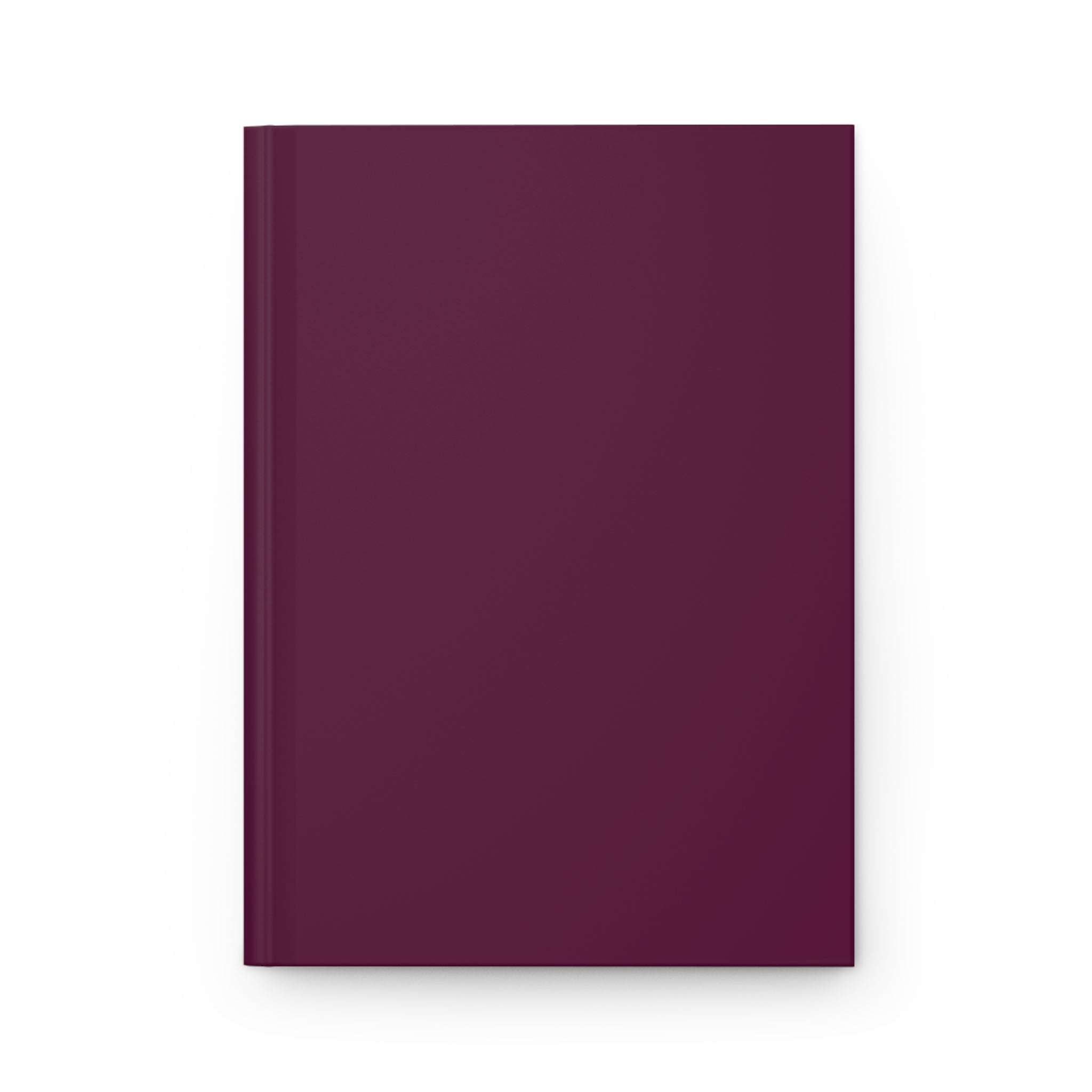 A hardcover notebook with a solid deep plum purple cover, shown from a front-facing perspective on a clean white background.