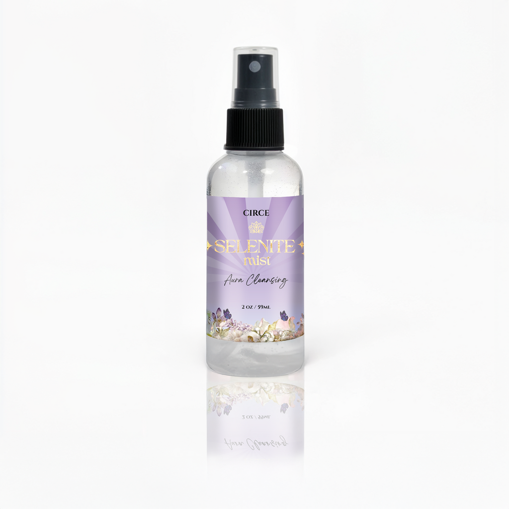 Selenite Aura Cleansing Mist – 2 oz Energy Clearing Spray | White Tea & Ginger by Circe Boutique