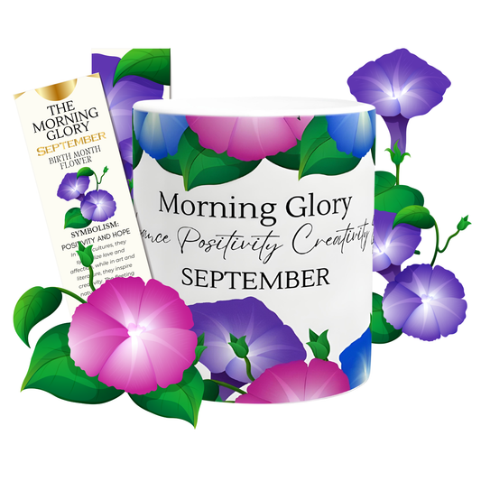 September Morning Glory Floral Mug — Birth Month Flower Coffee Cup by Printify