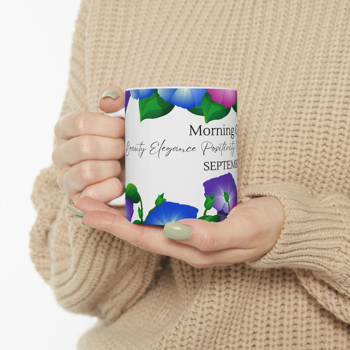 September Morning Glory Floral Mug — Birth Month Flower Coffee Cup by Printify