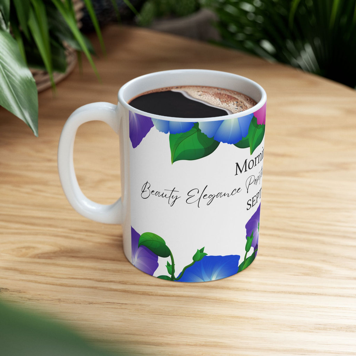 September Morning Glory Floral Mug — Birth Month Flower Coffee Cup by Printify