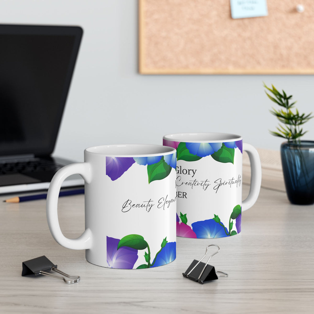 September Morning Glory Floral Mug — Birth Month Flower Coffee Cup by Printify