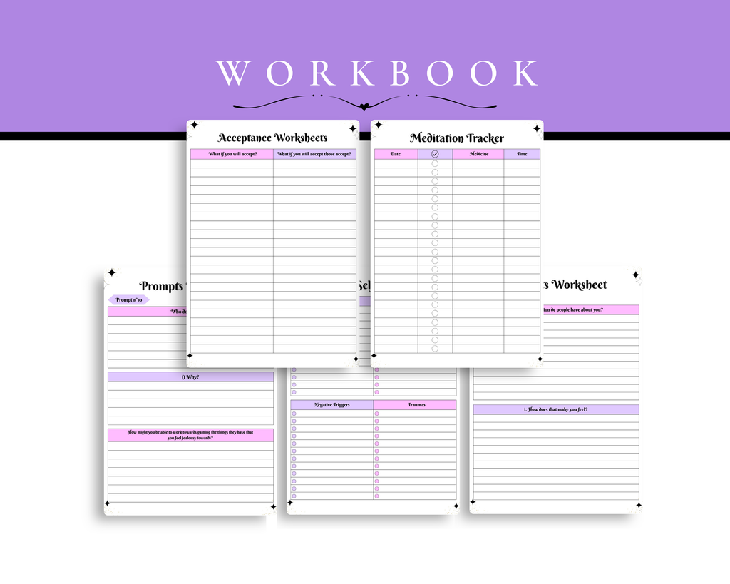 Workbook with various worksheets on a white background