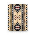 A rectangular canvas print featuring a Southwestern geometric pattern in beige, black, white, and red, displayed against a clean white background.