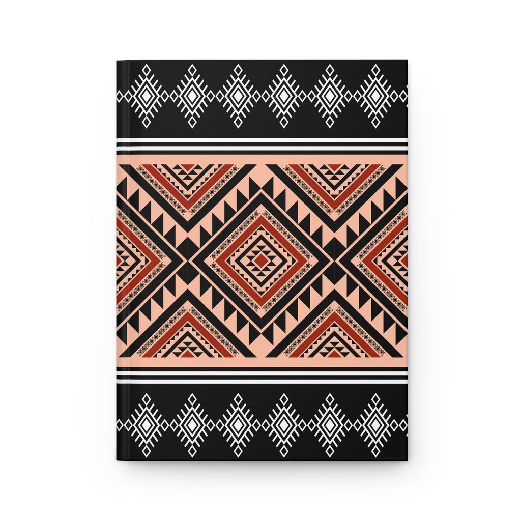 Tribal Diamond Hardcover Journal — Lined Matte Notebook by Printify