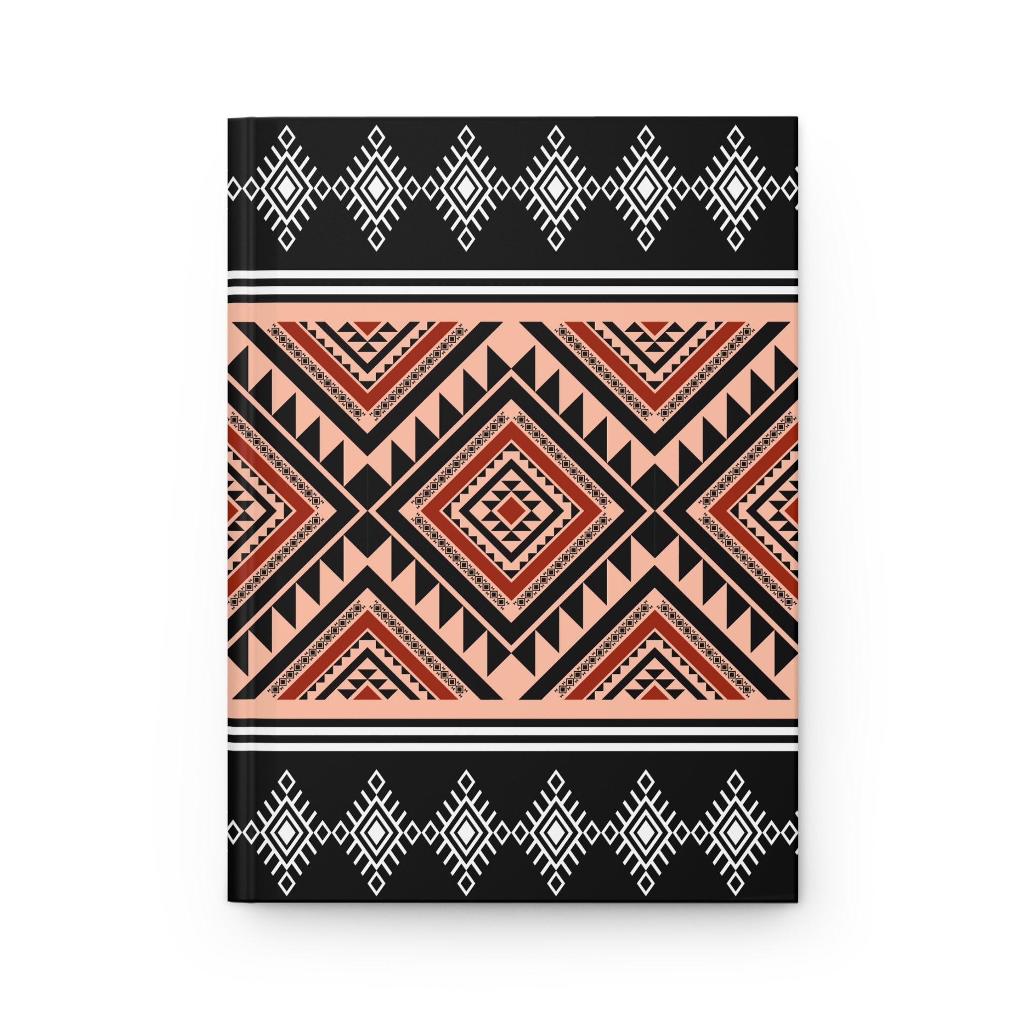 Tribal Diamond Hardcover Journal — Lined Matte Notebook by Printify