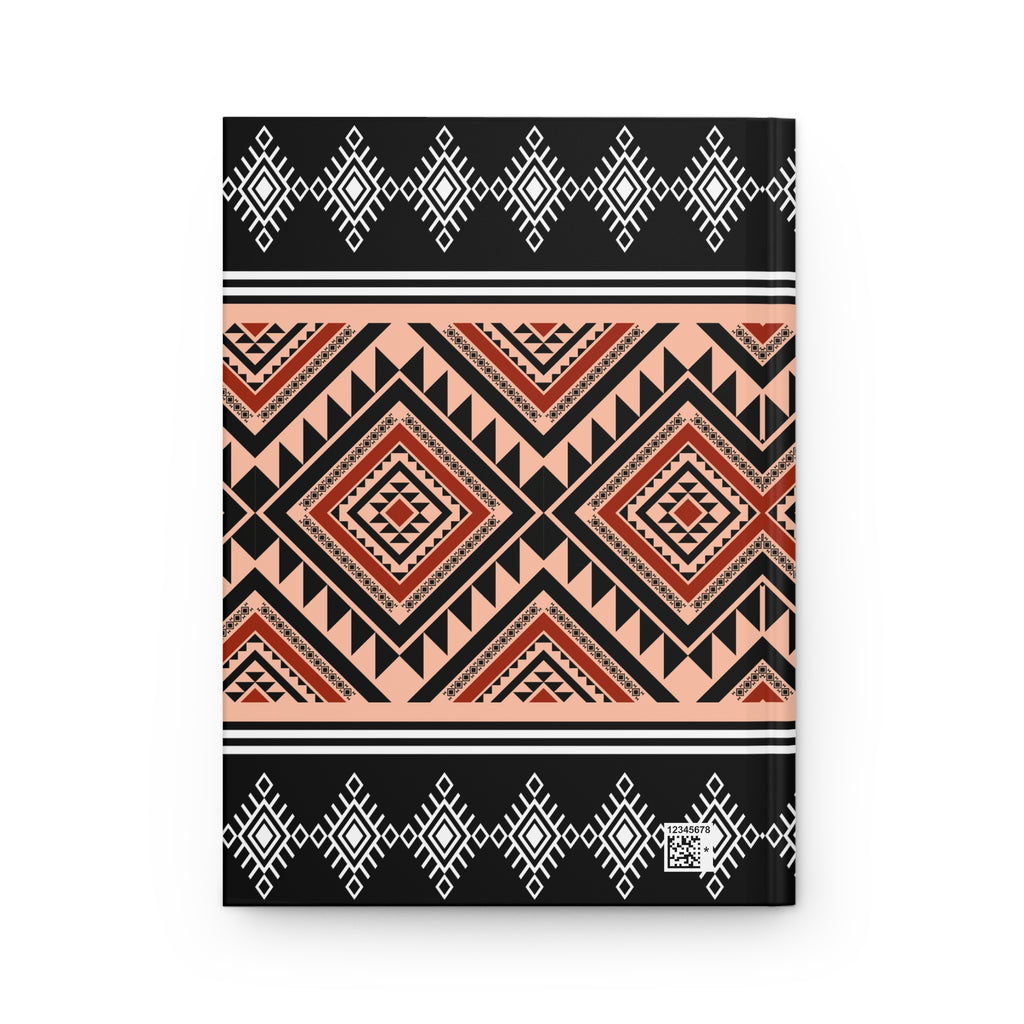 Tribal Diamond Hardcover Journal — Lined Matte Notebook by Printify