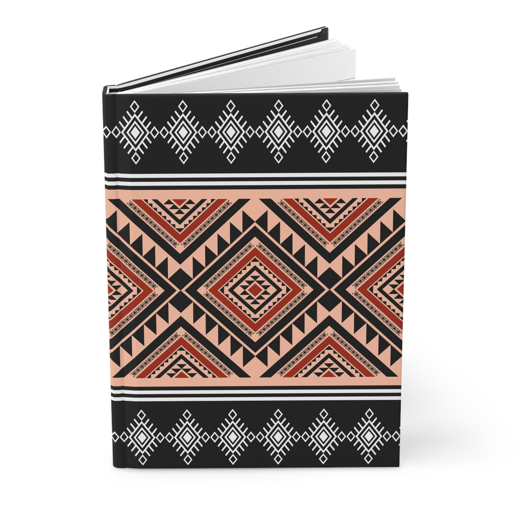 Tribal Diamond Hardcover Journal — Lined Matte Notebook by Printify