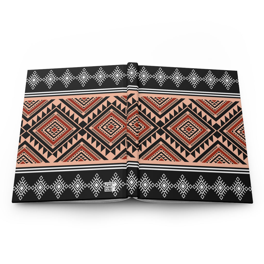 Tribal Diamond Hardcover Journal — Lined Matte Notebook by Printify