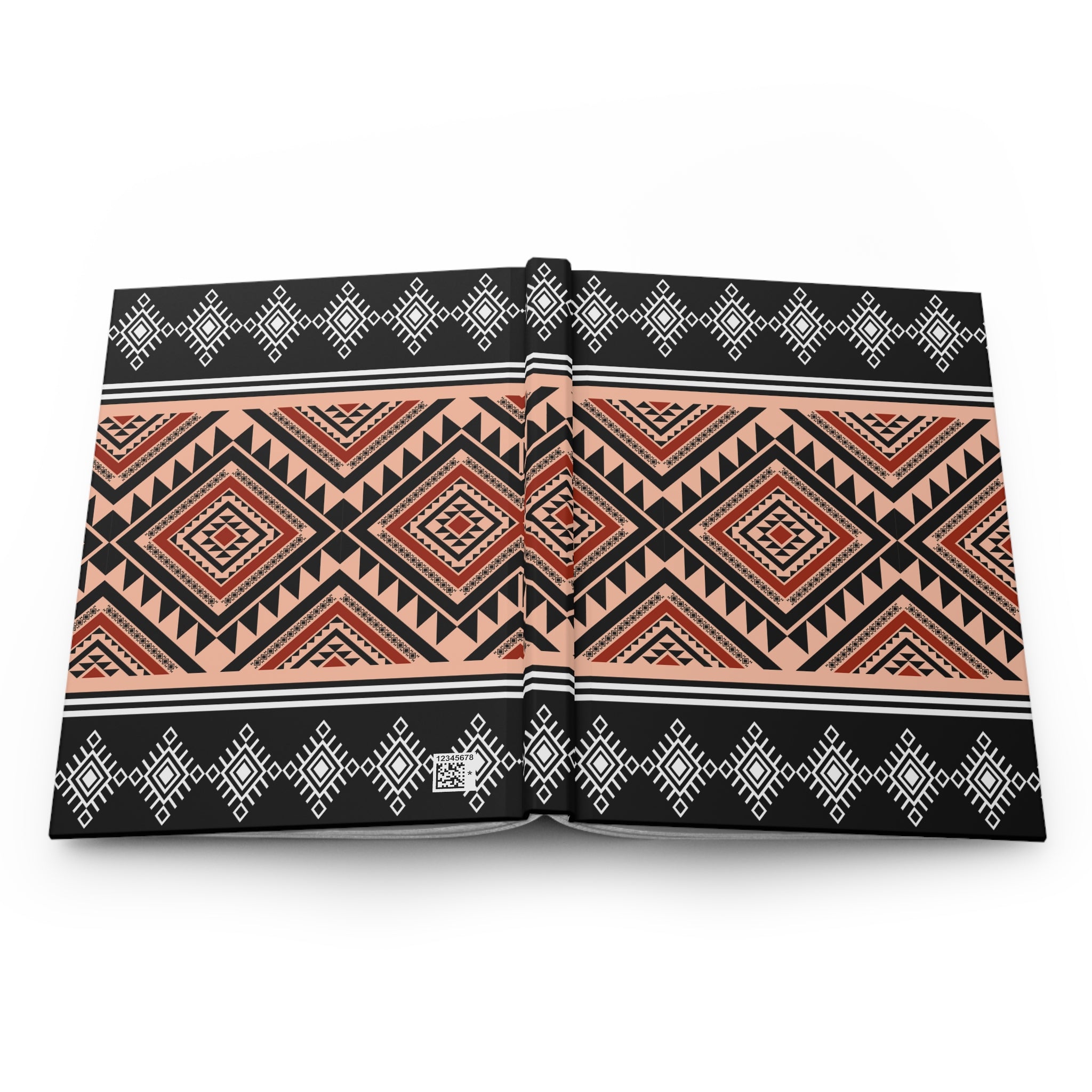 Tribal Diamond Hardcover Journal — Lined Matte Notebook by Printify