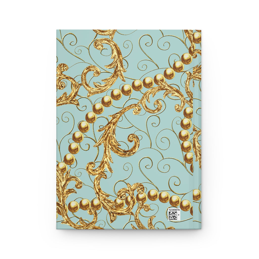 Baroque Gold Scroll Hardcover Journal — Lined Matte Notebook by Printify