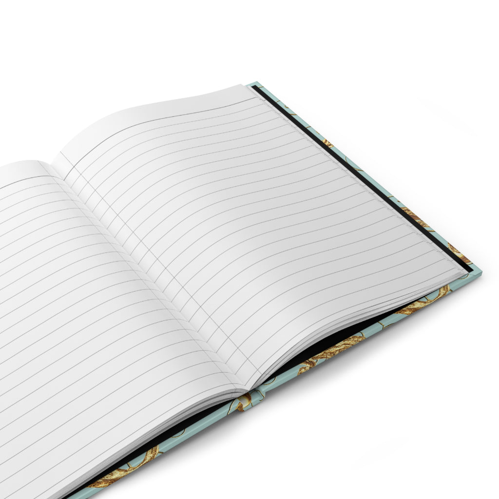 Baroque Gold Scroll Hardcover Journal — Lined Matte Notebook by Printify
