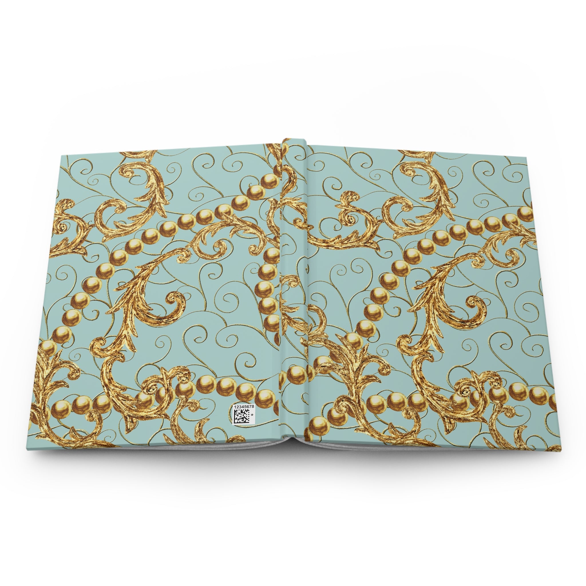 Baroque Gold Scroll Hardcover Journal — Lined Matte Notebook by Printify