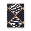 Zebra Chain Hardcover Journal — Lined Navy & Gold Fashion Notebook by Printify