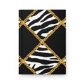 Zebra & Gold Chain Hardcover Journal — Lined Matte Notebook for Stylish Notes by Printify
