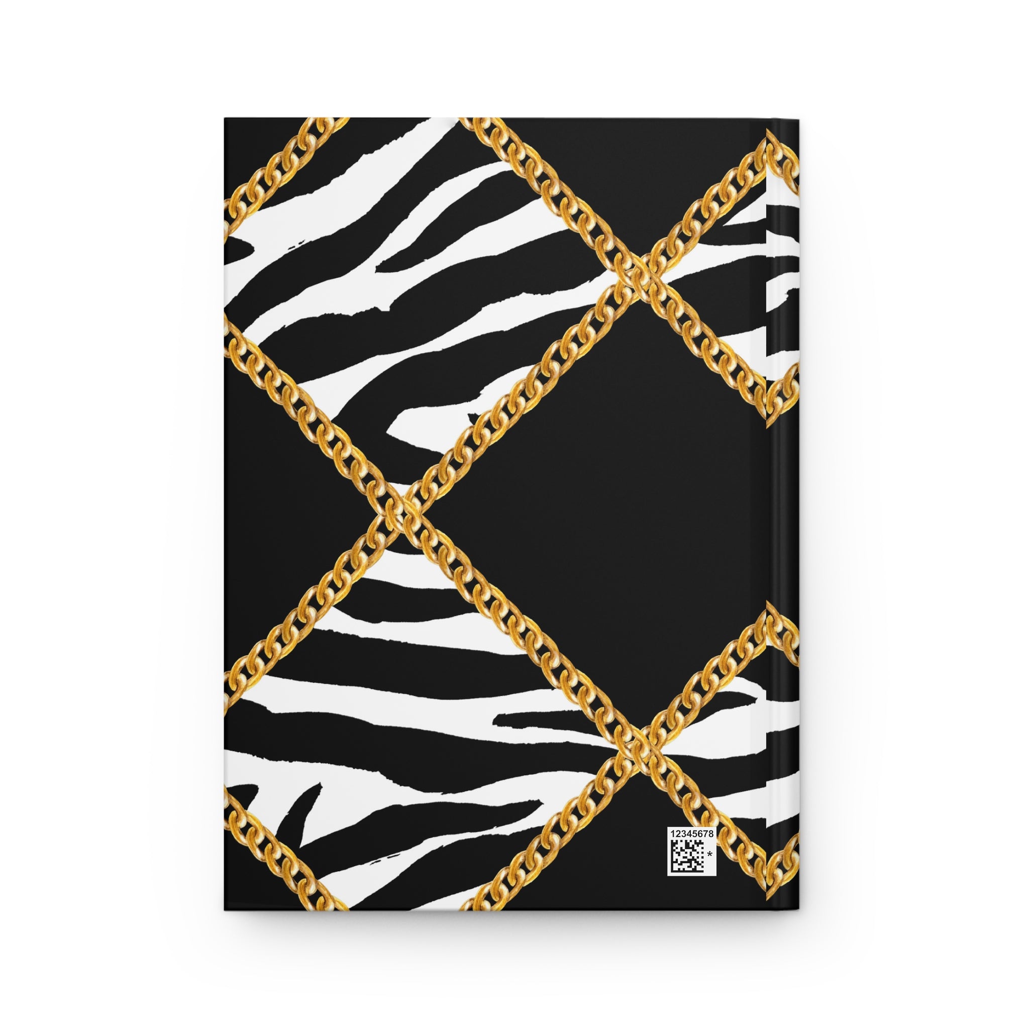 Zebra & Gold Chain Hardcover Journal — Lined Matte Notebook for Stylish Notes by Printify
