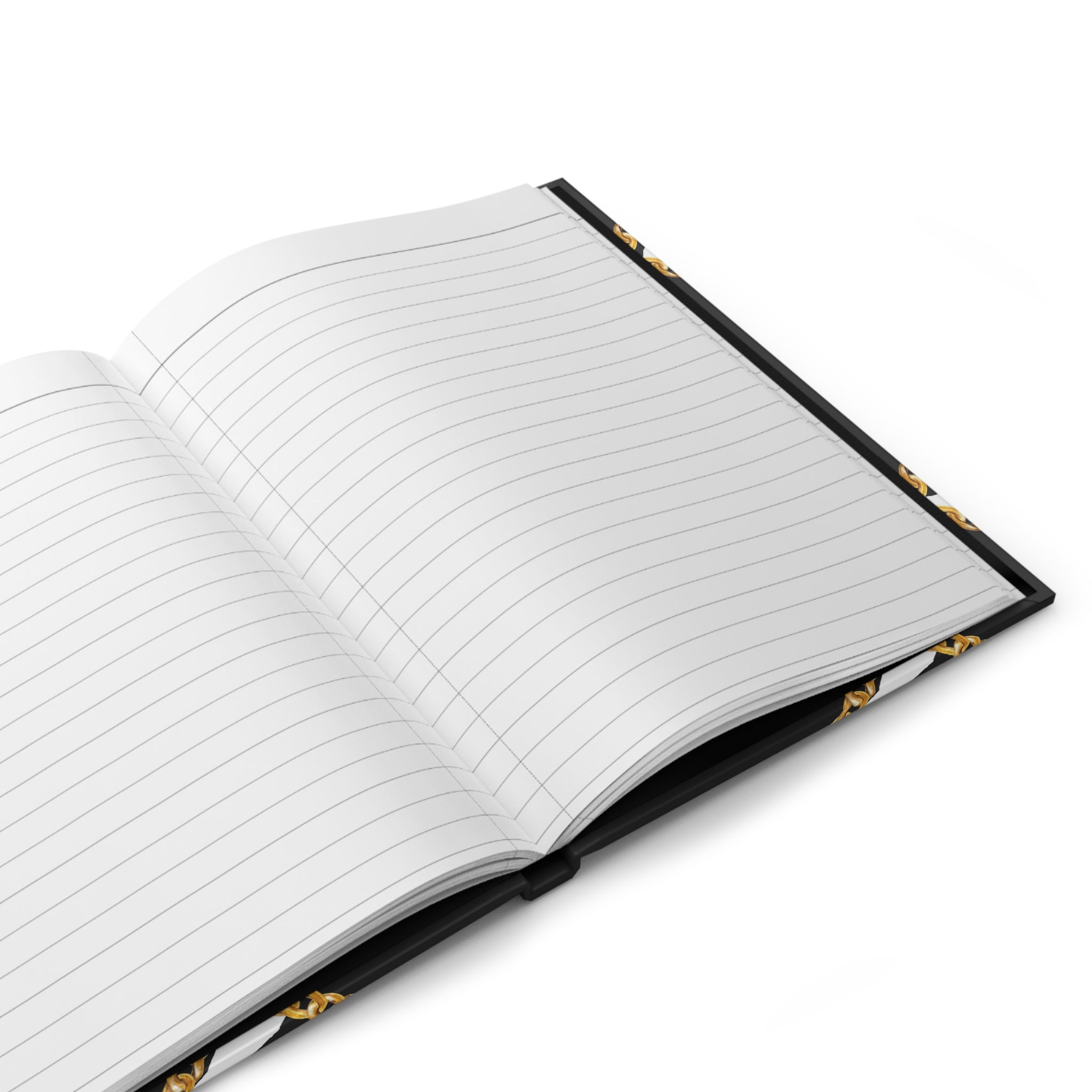 Zebra & Gold Chain Hardcover Journal — Lined Matte Notebook for Stylish Notes by Printify