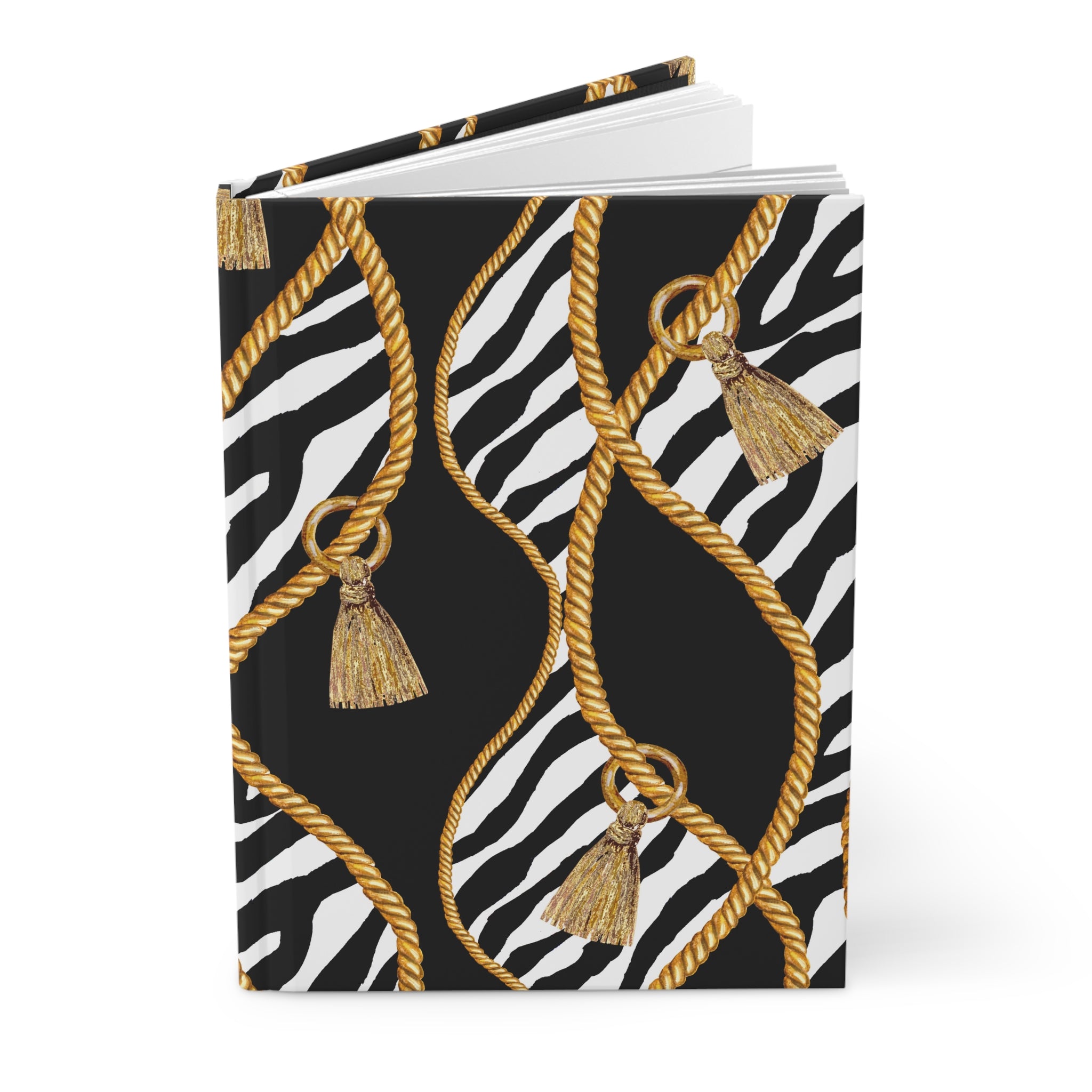 Zebra Rope & Tassel Hardcover Journal — Lined Notebook for Notes & Daily Planning by Printify