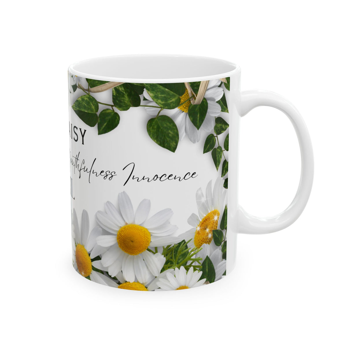 April Daisy Floral Ceramic Mug — “The Daisy” Birth Flower Coffee Cup (11oz & 15oz) by Printify