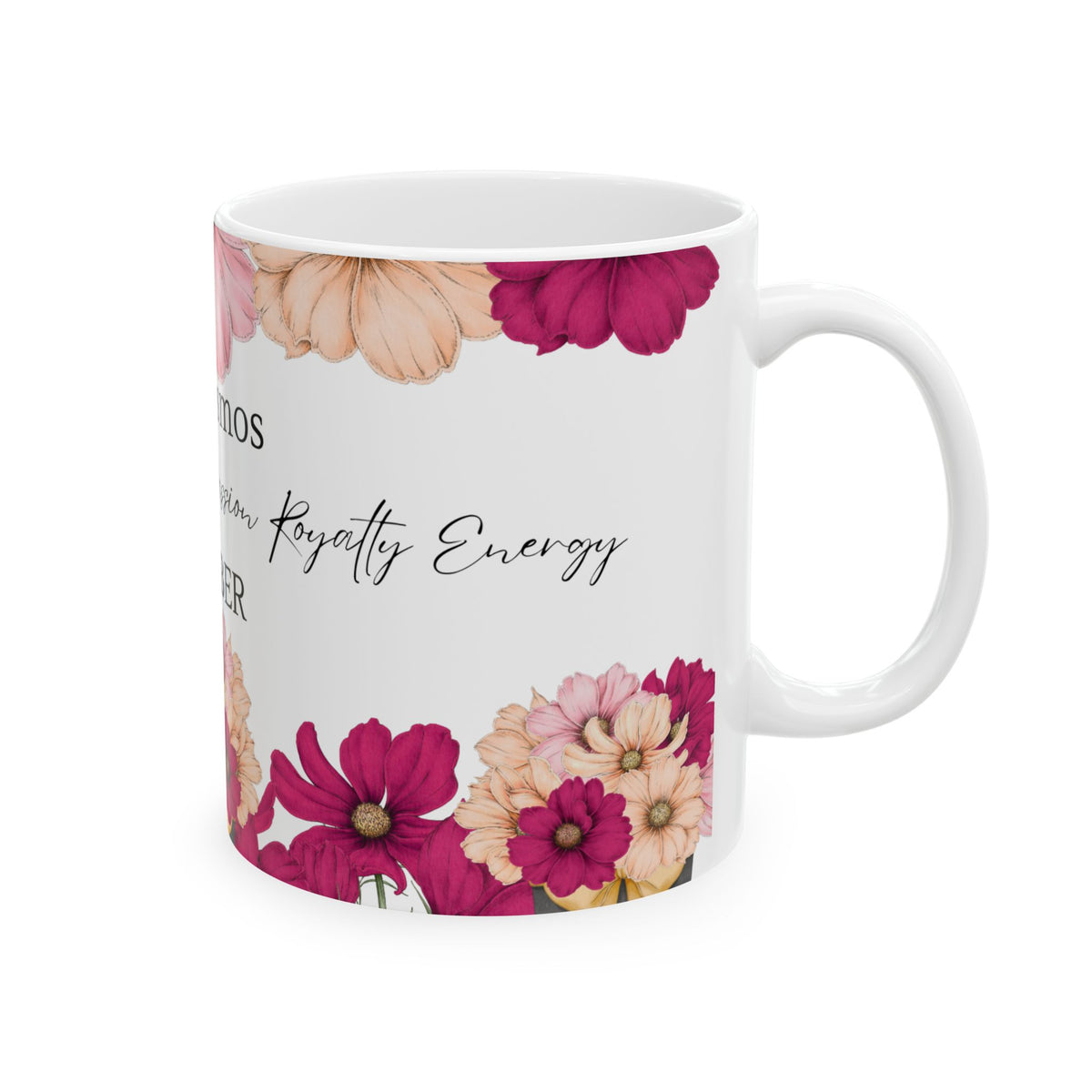 October Cosmos Floral Birth Month Mug — 'The Cosmos' October Birthday Coffee Cup by Printify