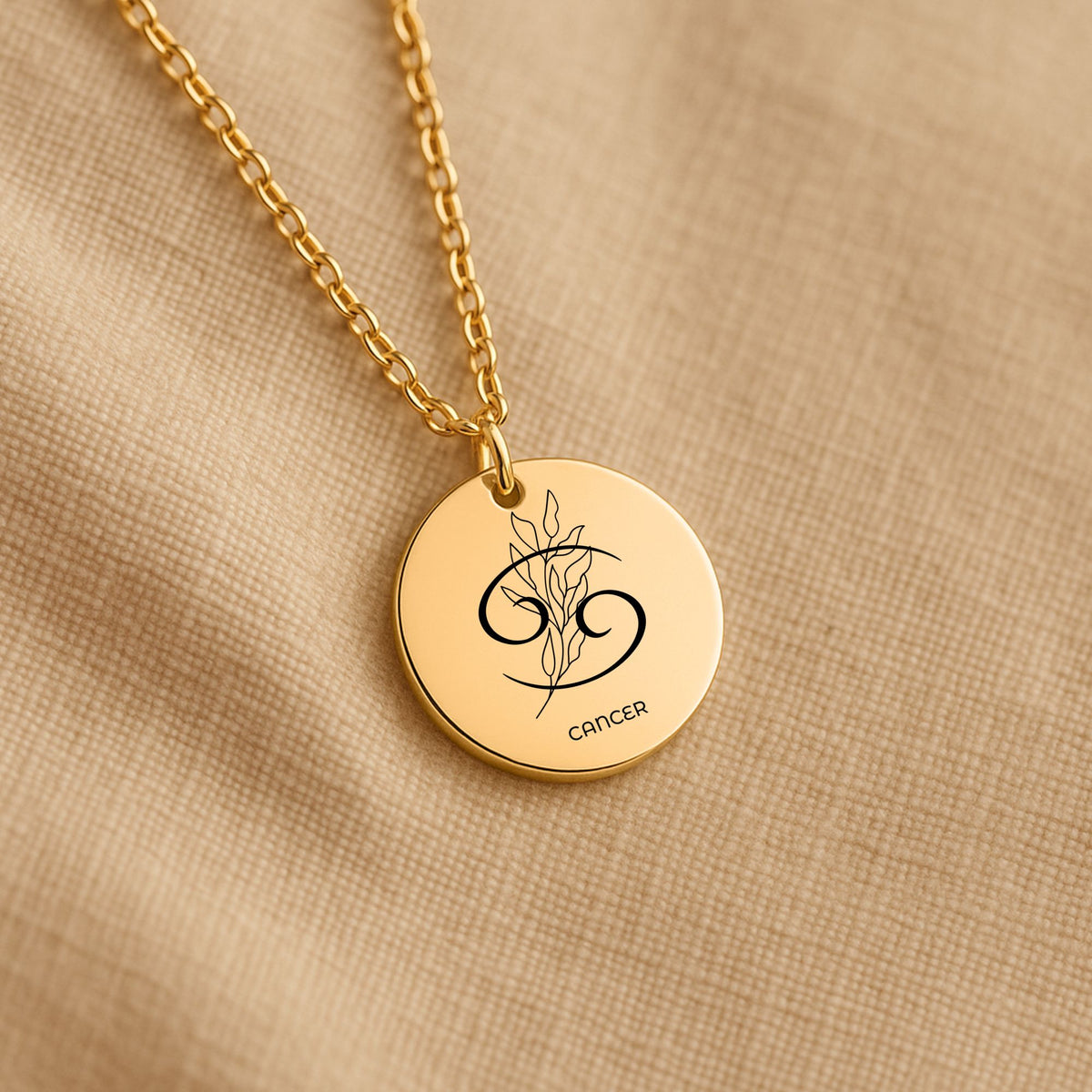Cancer Zodiac Coin Necklace | Minimalist Cancer Pendant Jewelry by OwnPrint