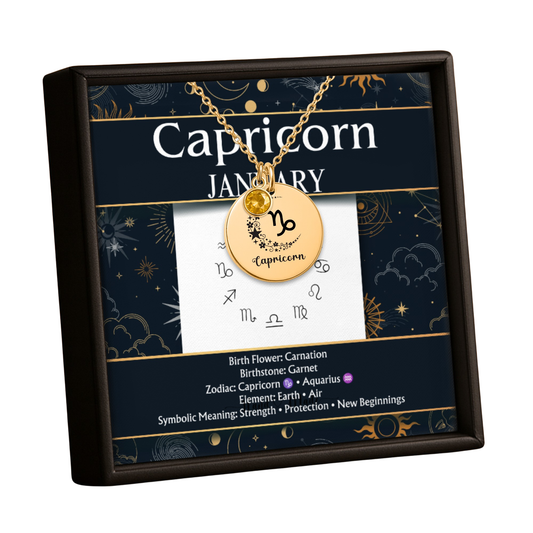 Capricorn Birthstone Necklace | Garnet Zodiac Jewelry by OwnPrint