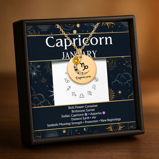 Capricorn Birthstone Necklace | Garnet Zodiac Jewelry by OwnPrint
