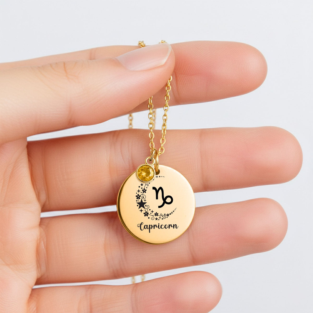Capricorn Birthstone Necklace | Garnet Zodiac Jewelry by OwnPrint