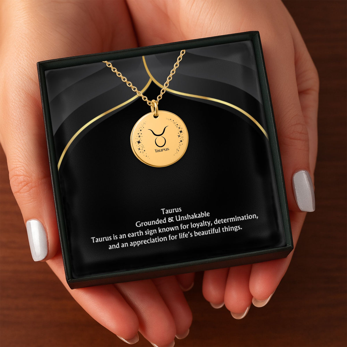 Taurus Engraved Coin Necklace | Personalized Zodiac Pendant by OwnPrint